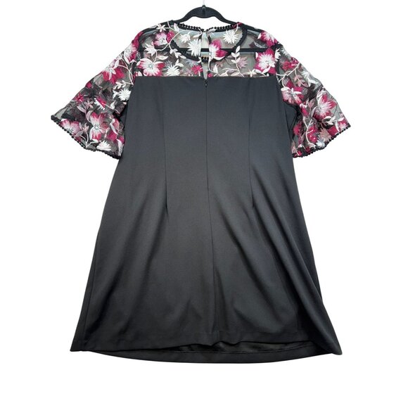 Lane Bryant Womens Embroidered Mesh Sleeves Floral Design Dress Plus Size 18 Bl - Picture 9 of 13